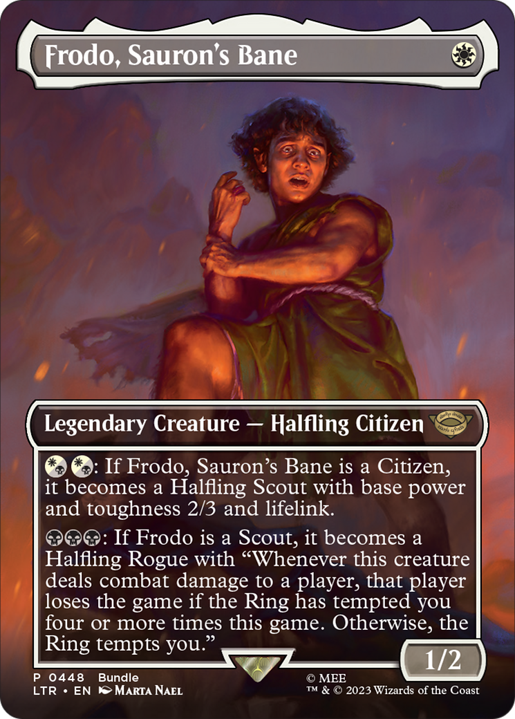 Frodo, Sauron's Bane (Borderless Alternate Art) [The Lord of the Rings: Tales of Middle-Earth] | Gate City Games LLC