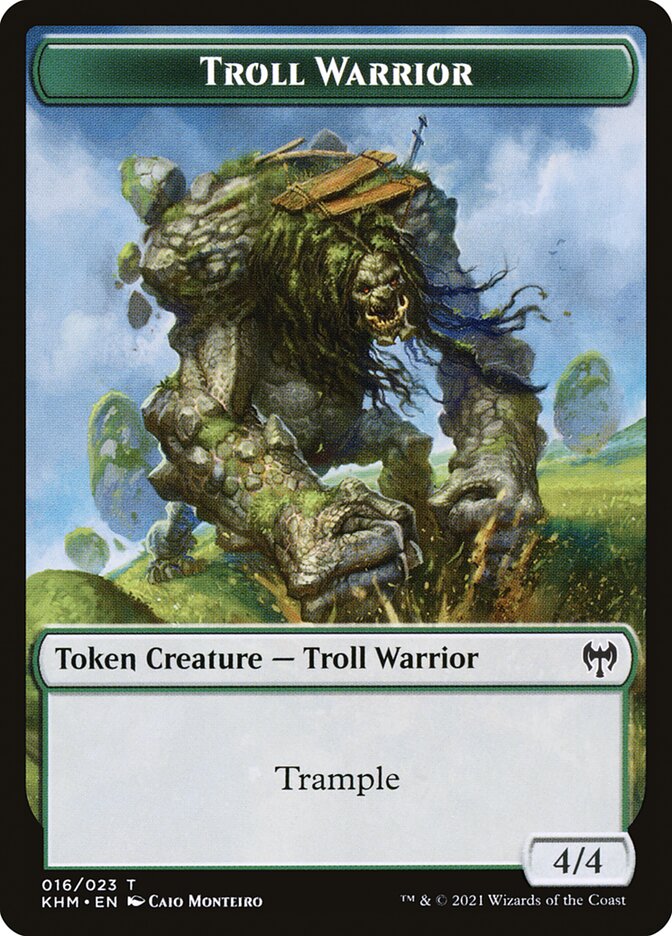 Elf Warrior // Troll Warrior Double-Sided Token [Kaldheim Tokens] | Gate City Games LLC