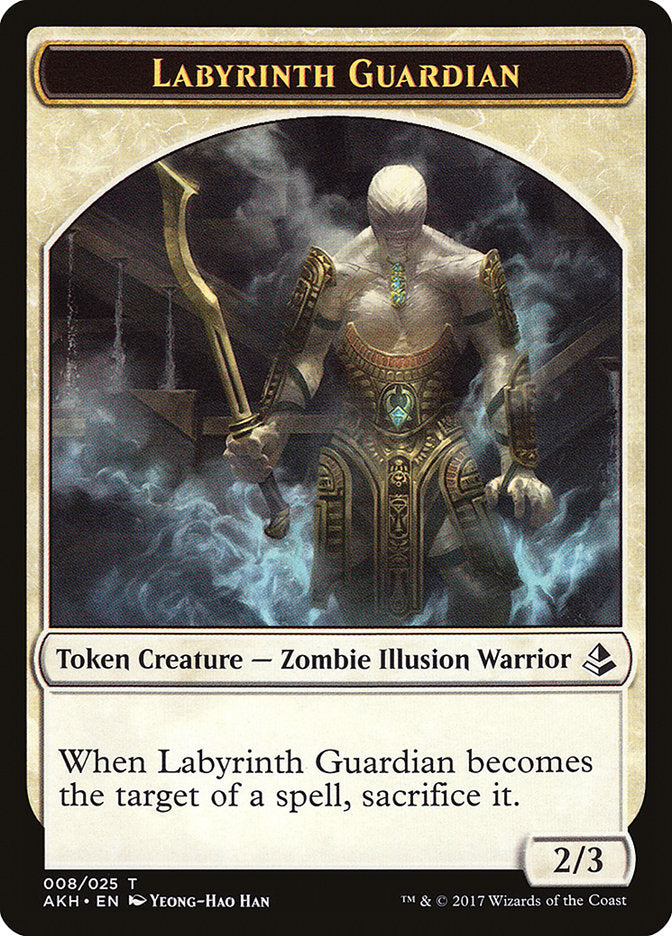 Warrior // Labyrinth Guardian Double-Sided Token [Amonkhet Tokens] | Gate City Games LLC