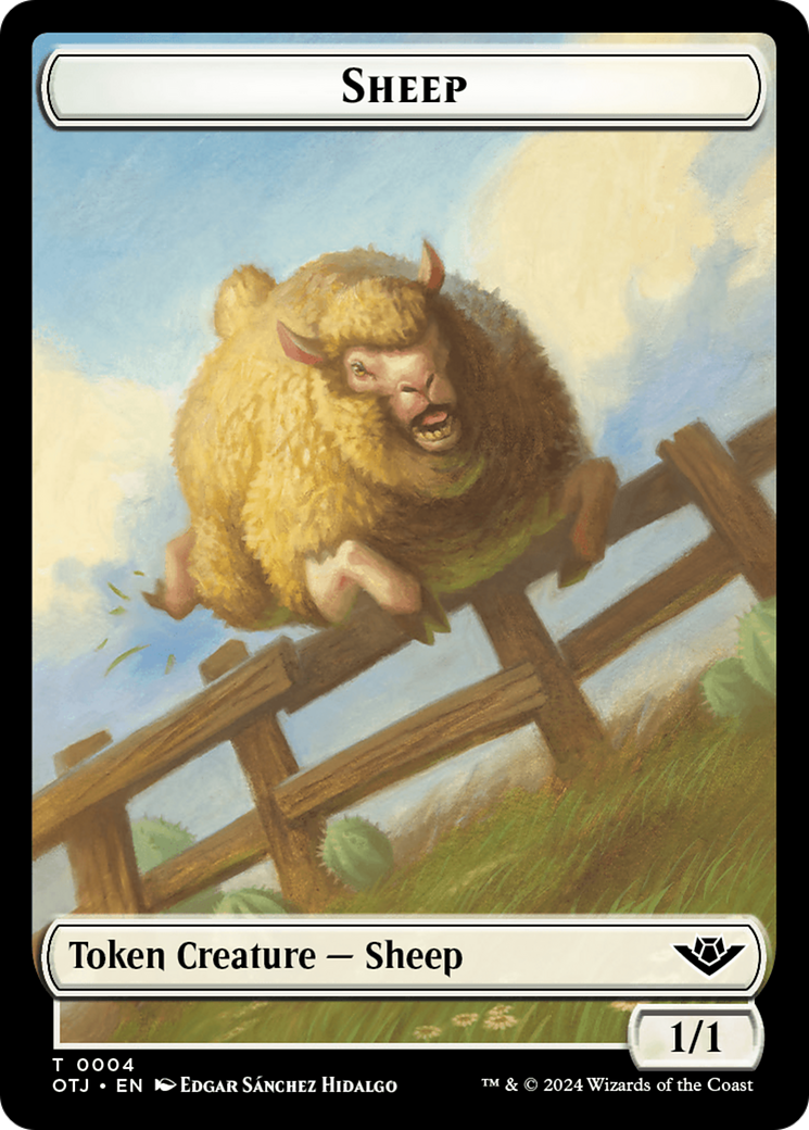 Sheep Token [Outlaws of Thunder Junction Tokens] | Gate City Games LLC