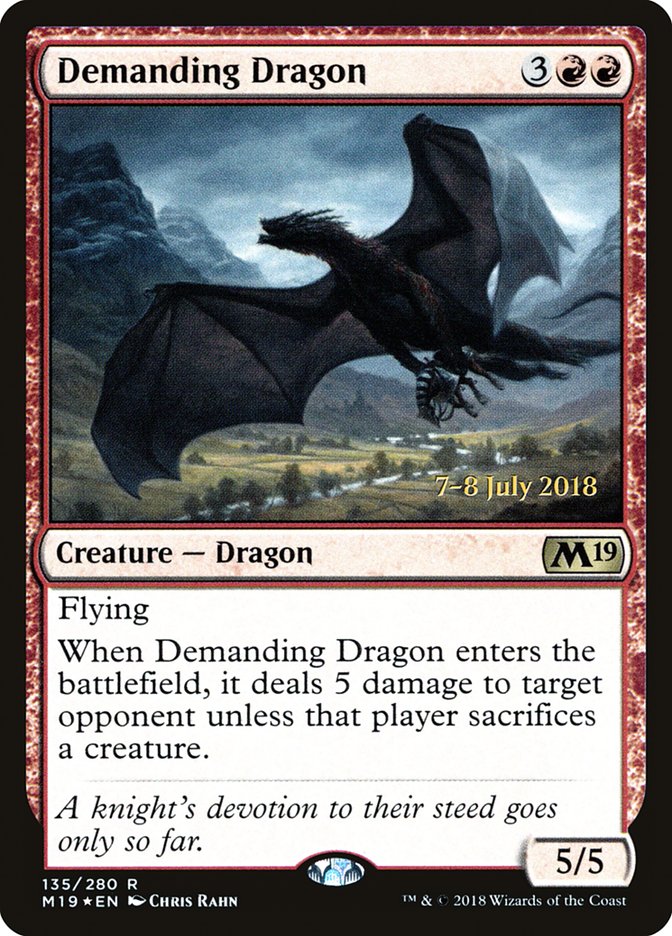 Demanding Dragon [Core Set 2019 Prerelease Promos] | Gate City Games LLC