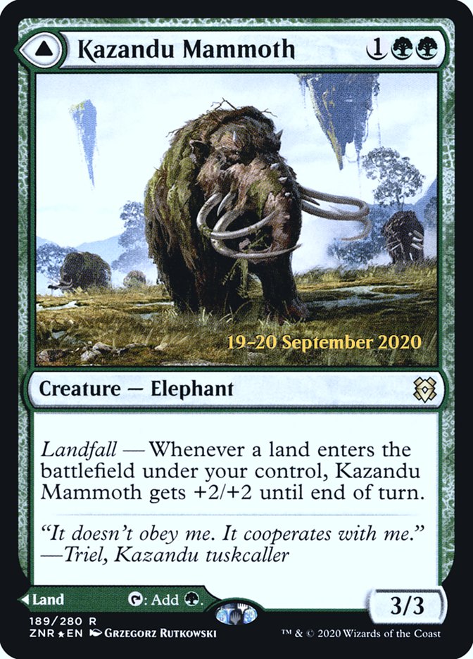 Kazandu Mammoth // Kazandu Valley [Zendikar Rising Prerelease Promos] | Gate City Games LLC