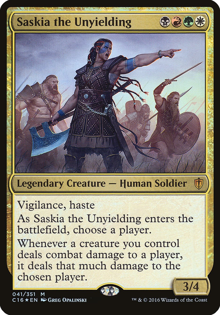 Saskia the Unyielding (Oversized) [Commander 2016 Oversized] | Gate City Games LLC