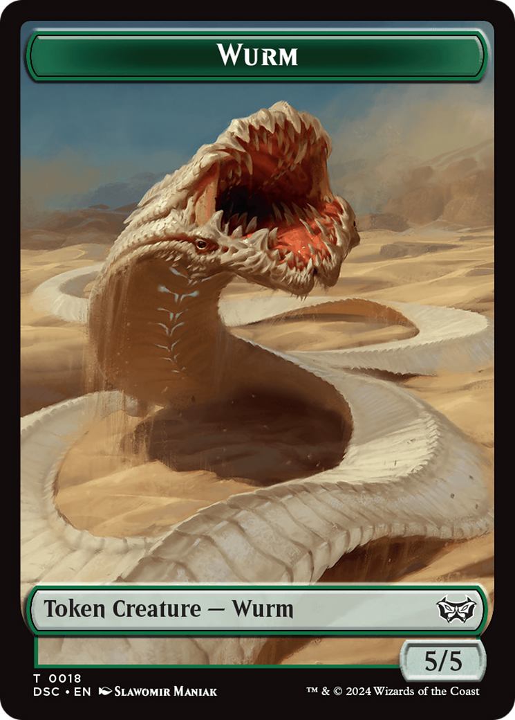 Wurm (0018) // Fractal Double-Sided Token [Duskmourn: House of Horror Commander Tokens] | Gate City Games LLC