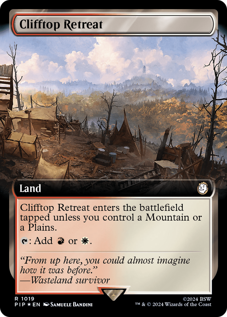 Clifftop Retreat (Extended Art) (Surge Foil) [Fallout] | Gate City Games LLC