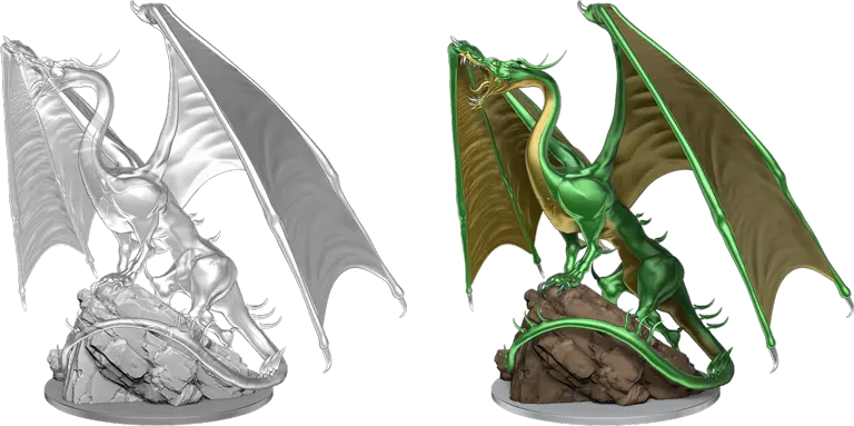 WizKids D&D Nolzur's Marvelous Miniatures: Young Emerald Dragon | Gate City Games LLC