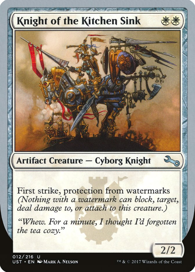 Knight of the Kitchen Sink ("protection from watermarks") [Unstable] | Gate City Games LLC