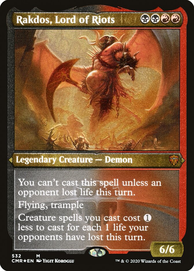 Rakdos, Lord of Riots (Etched) [Commander Legends] | Gate City Games LLC