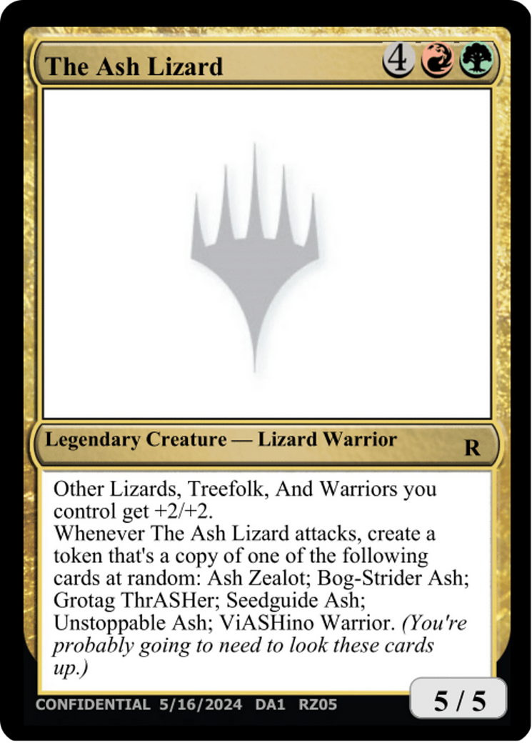 The Ash Lizard [Unknown Event] | Gate City Games LLC