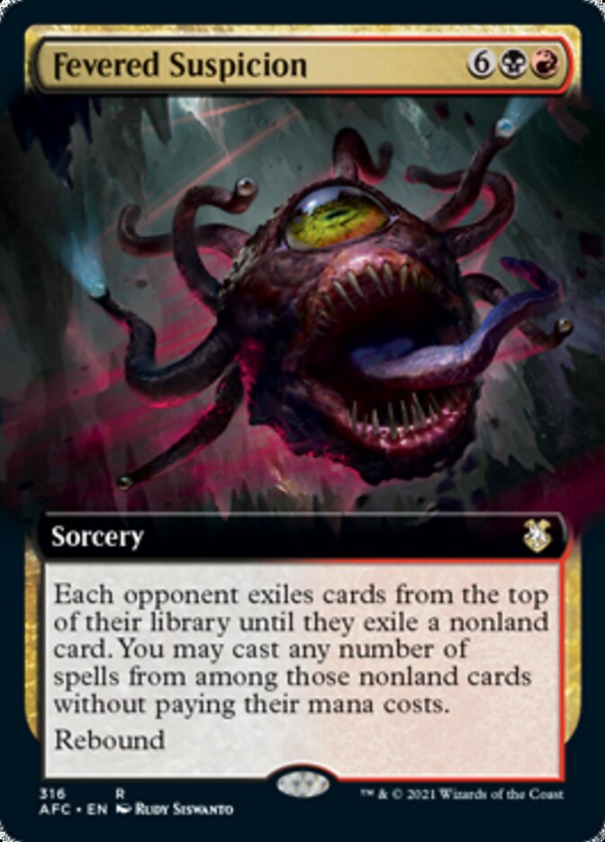 Fevered Suspicion (Extended Art) [Dungeons & Dragons: Adventures in the Forgotten Realms Commander] | Gate City Games LLC