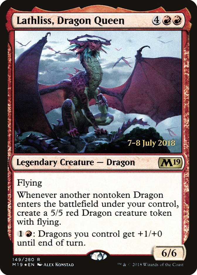 Lathliss, Dragon Queen [Core Set 2019 Prerelease Promos] | Gate City Games LLC