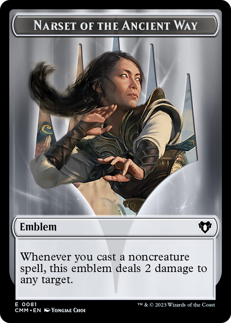 Narset of the Ancient Way Emblem // Wizard Double-Sided Token [Commander Masters Tokens] | Gate City Games LLC