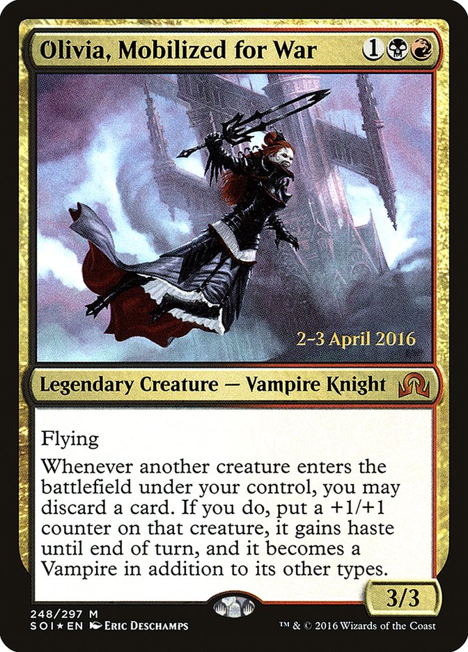 Olivia, Mobilized for War [Shadows over Innistrad Prerelease Promos] | Gate City Games LLC