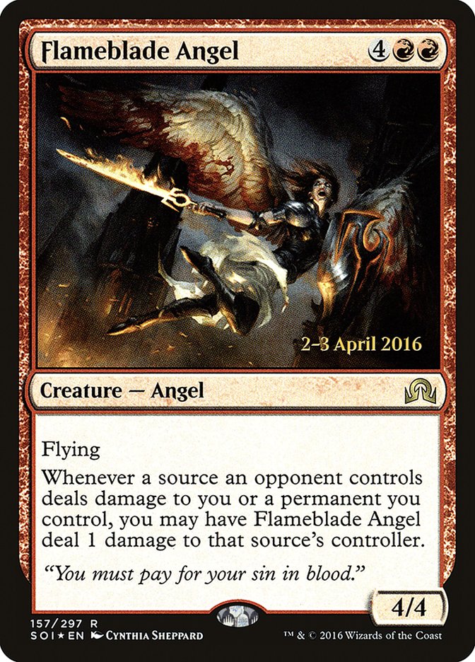 Flameblade Angel [Shadows over Innistrad Prerelease Promos] | Gate City Games LLC