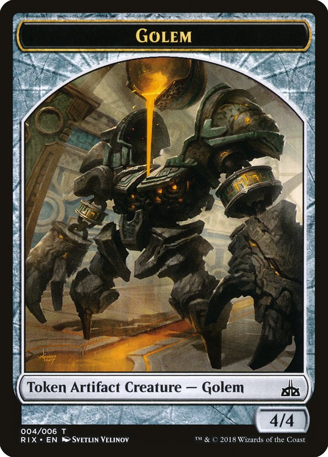 Golem Token [Rivals of Ixalan Tokens] | Gate City Games LLC
