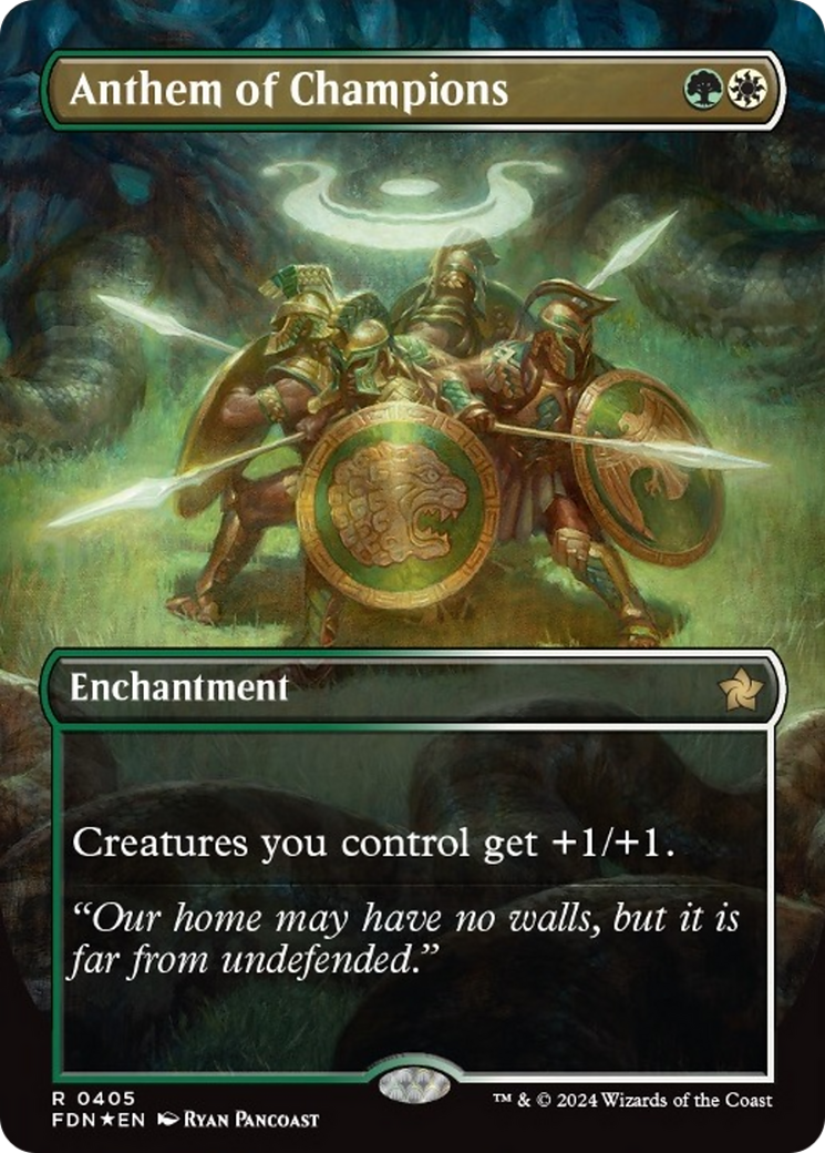 Anthem of Champions (Borderless Mana Foil) [Foundations] | Gate City Games LLC