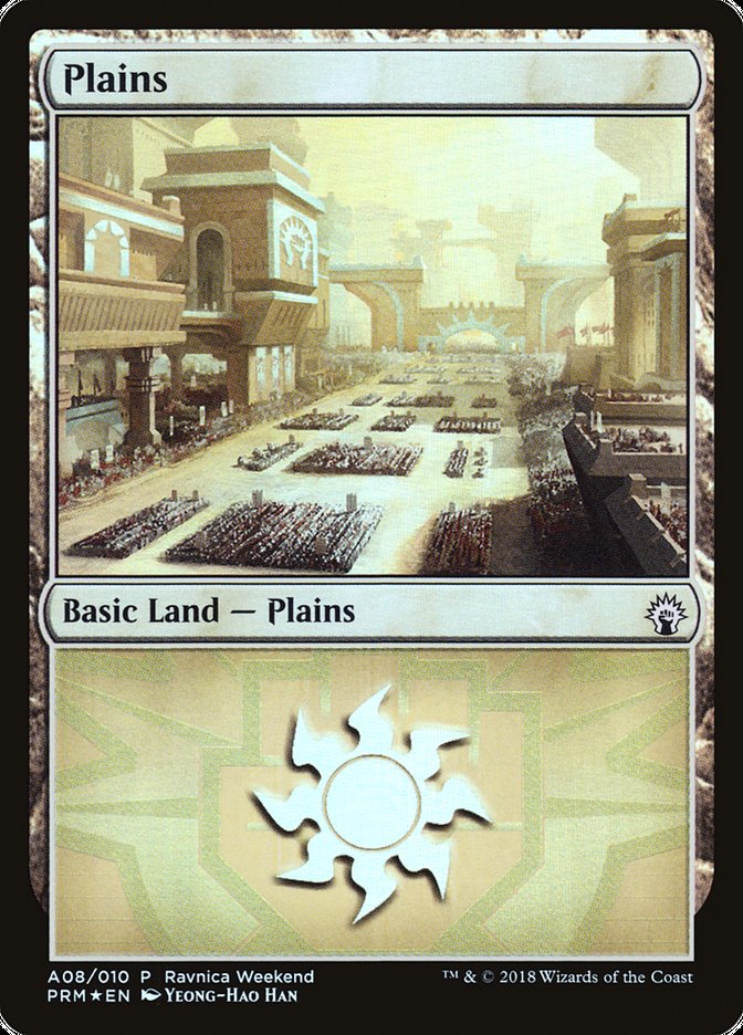 Plains (A08) [Ravnica Allegiance Ravnica Weekend] | Gate City Games LLC