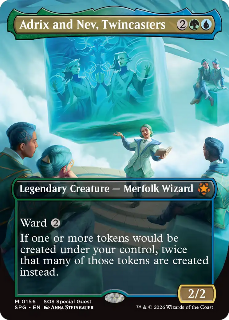 Adrix and Nev, Twincasters (Borderless) [Secrets of Strixhaven Special Guests] | Gate City Games LLC