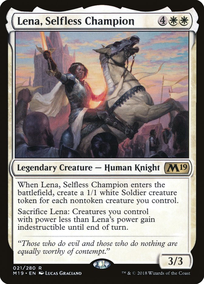 Lena, Selfless Champion [Core Set 2019] | Gate City Games LLC