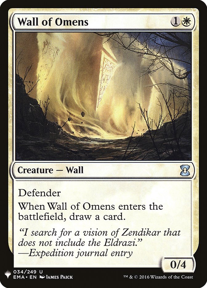 Wall of Omens [Mystery Booster] | Gate City Games LLC