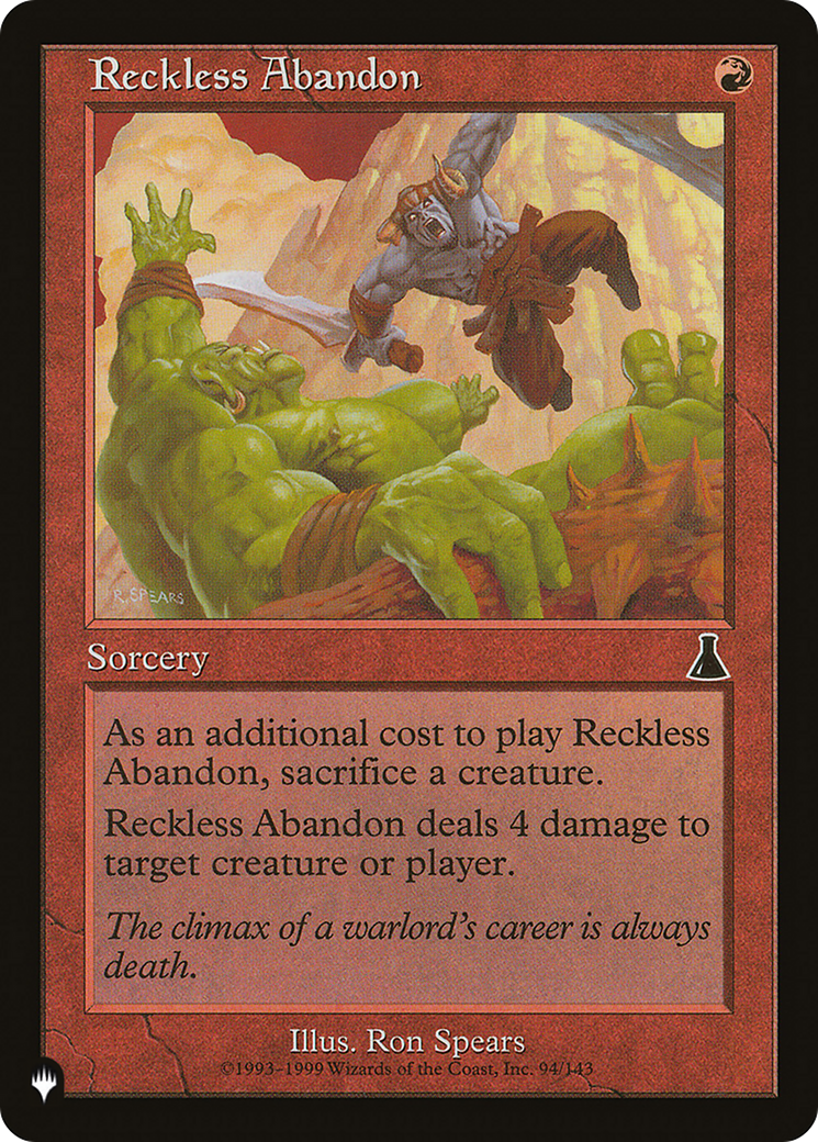 Reckless Abandon [The List] | Gate City Games LLC