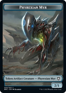 Scrap // Phyrexian Myr Double-Sided Token [The Brothers' War Commander Tokens] | Gate City Games LLC