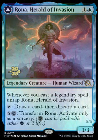 Rona, Herald of Invasion // Rona, Tolarian Obliterator [March of the Machine Prerelease Promos] | Gate City Games LLC