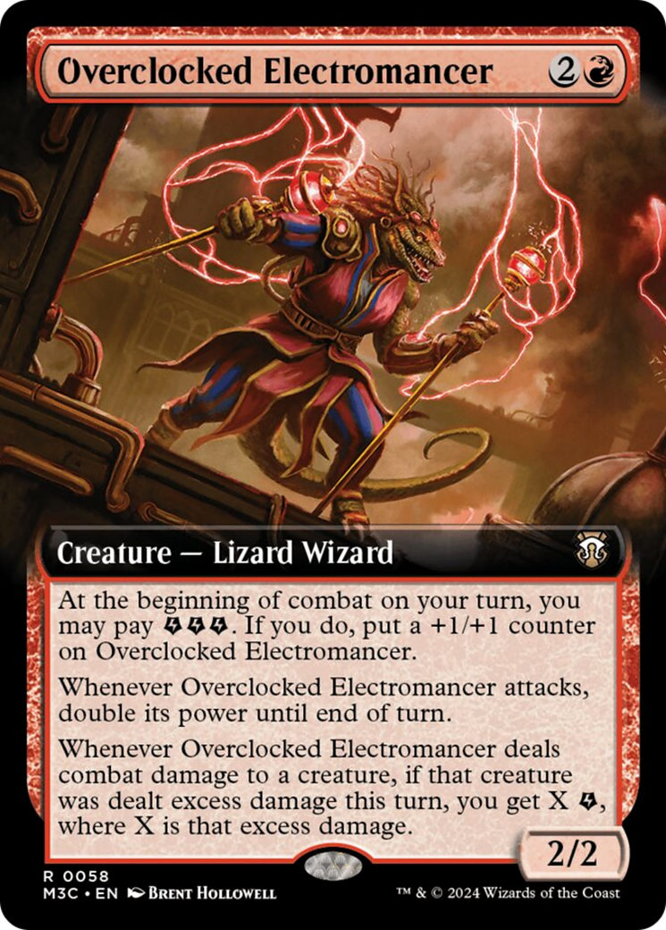 Overclocked Electromancer (Extended Art) (Ripple Foil) [Modern Horizons 3 Commander] | Gate City Games LLC