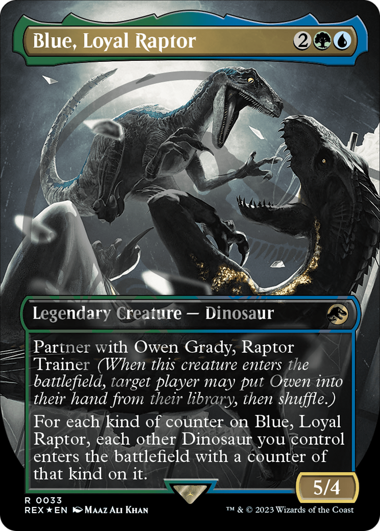Blue, Loyal Raptor (Emblem) (Borderless) [Jurassic World Collection Tokens] | Gate City Games LLC