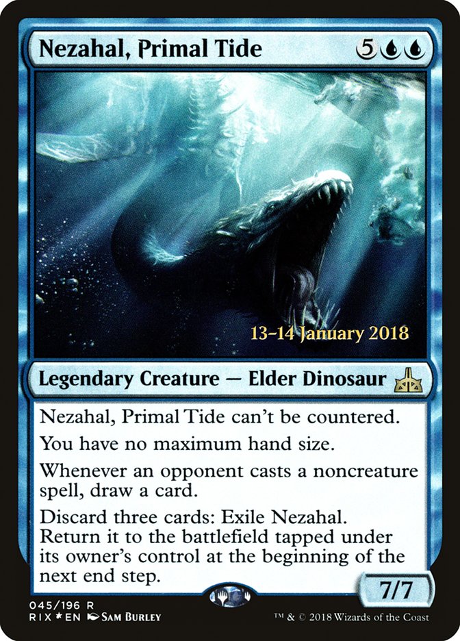 Nezahal, Primal Tide [Rivals of Ixalan Prerelease Promos] | Gate City Games LLC