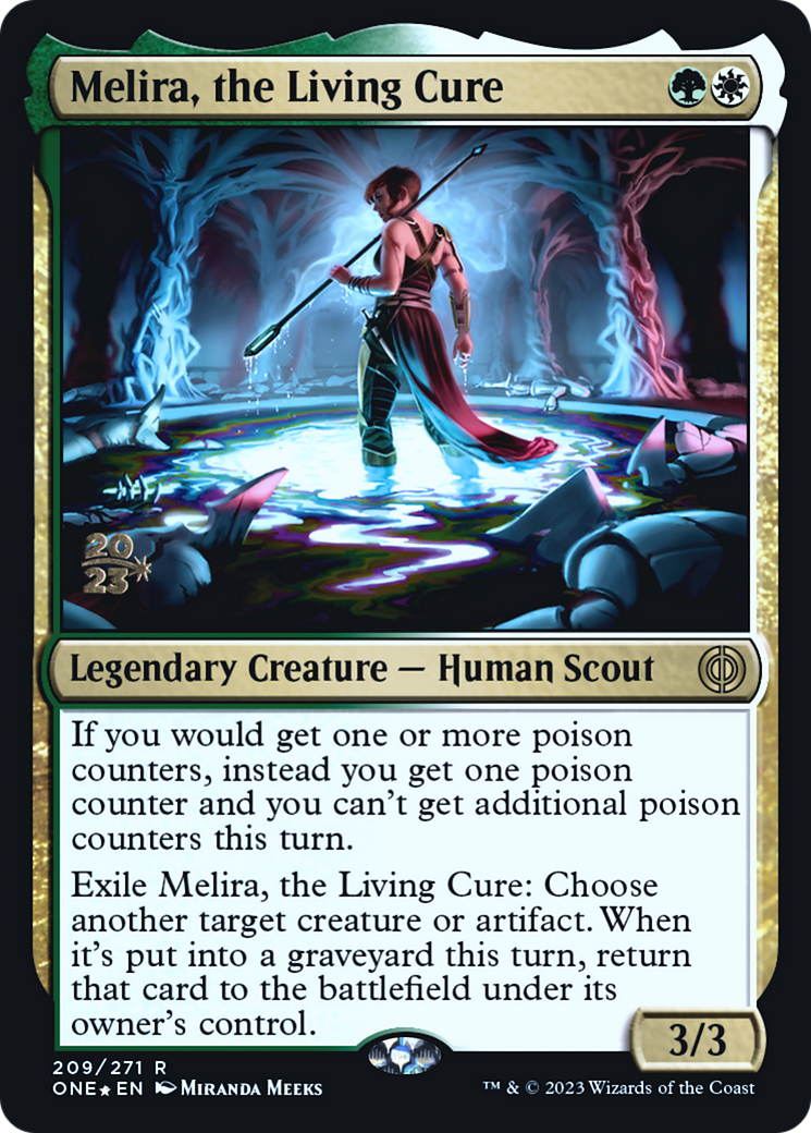 Melira, the Living Cure [Phyrexia: All Will Be One Prerelease Promos] | Gate City Games LLC