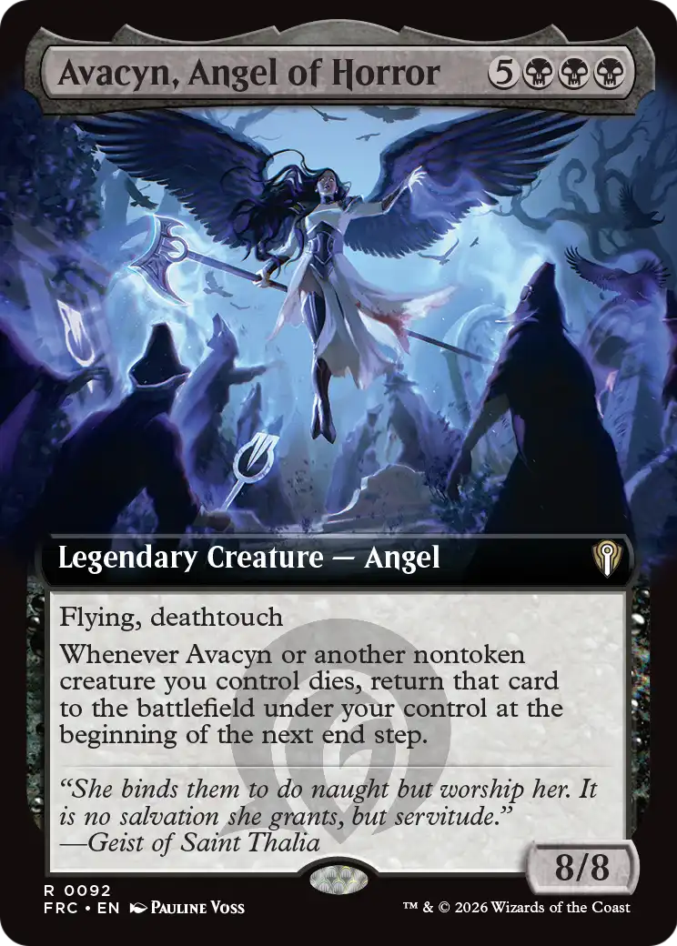 Avacyn, Angel of Horror (Extended Art) [Reality Fracture Commander] | Gate City Games LLC