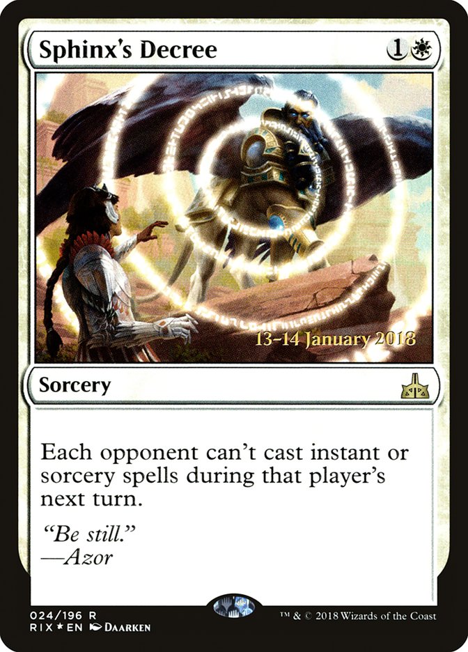 Sphinx's Decree [Rivals of Ixalan Prerelease Promos] | Gate City Games LLC