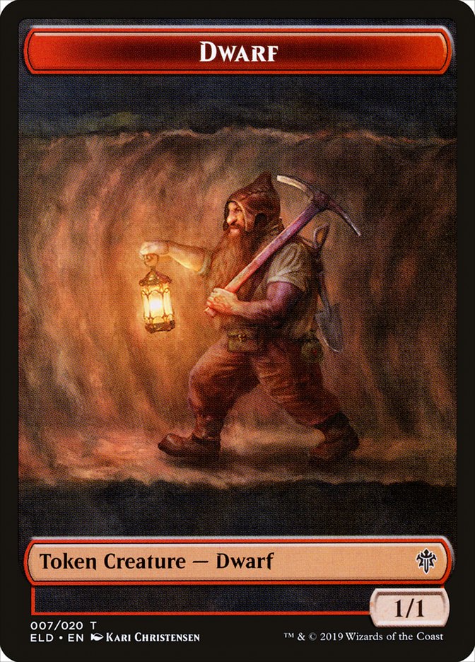 Dwarf Token [Throne of Eldraine Tokens] | Gate City Games LLC