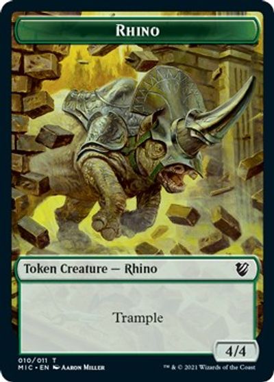 Rhino // Wolf Double-Sided Token [Innistrad: Midnight Hunt Commander Tokens] | Gate City Games LLC