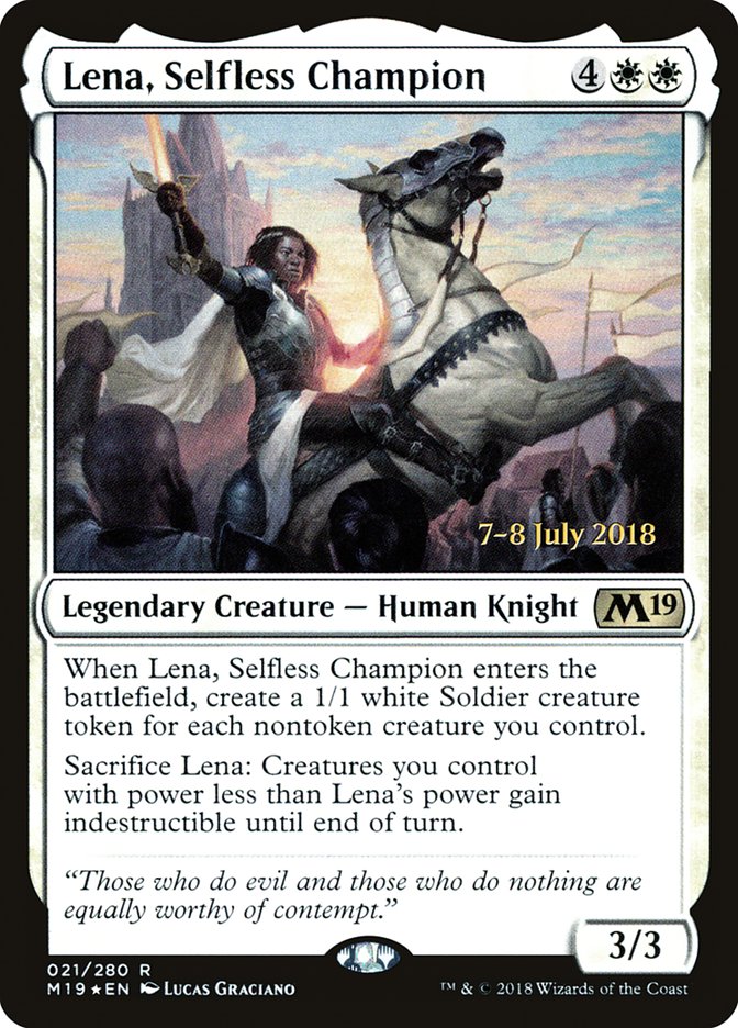 Lena, Selfless Champion [Core Set 2019 Prerelease Promos] | Gate City Games LLC