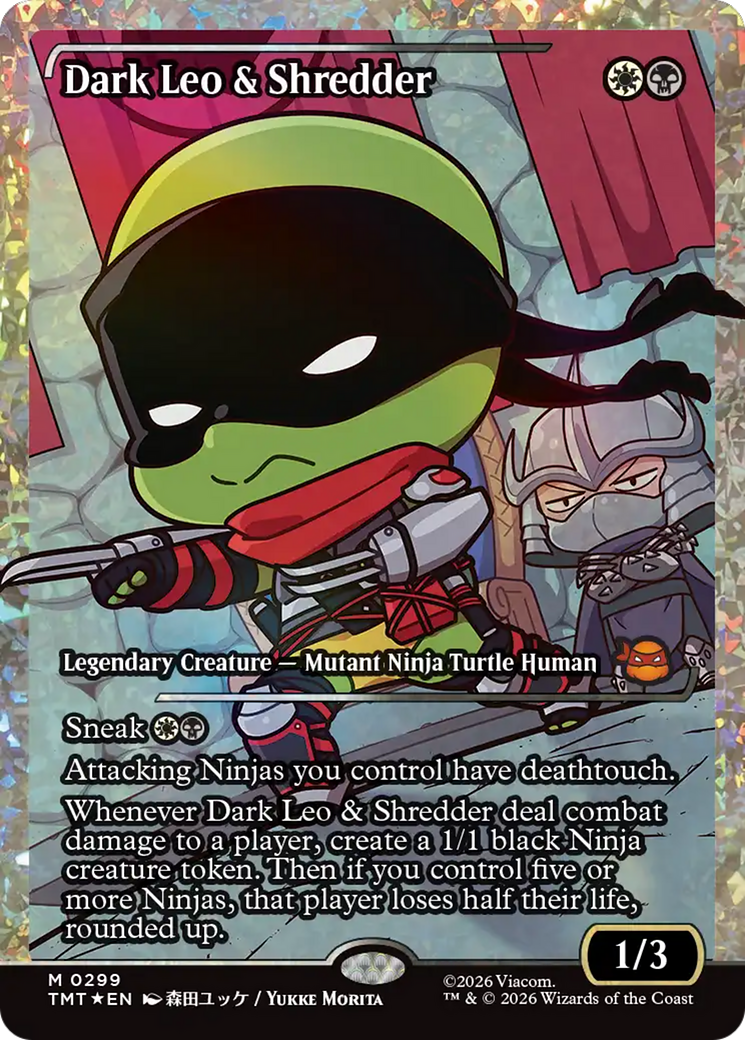 Dark Leo & Shredder (Showcase) (Fracture Foil) [Teenage Mutant Ninja Turtles] | Gate City Games LLC
