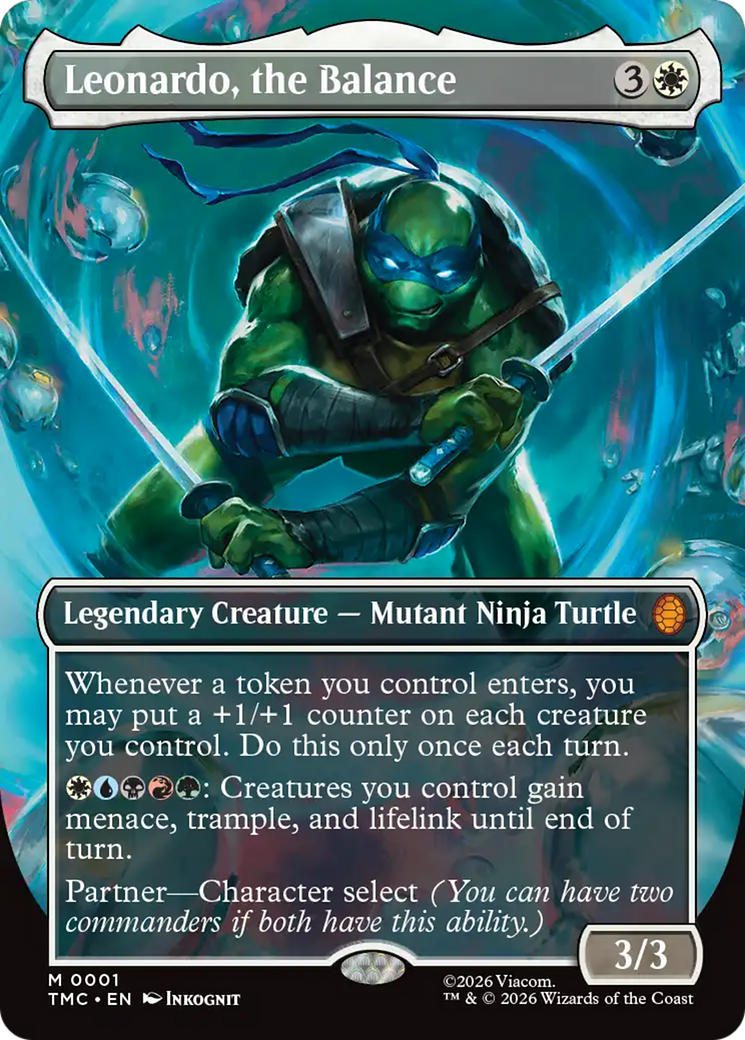 Leonardo, the Balance (Borderless) [Teenage Mutant Ninja Turtles Commander] | Gate City Games LLC