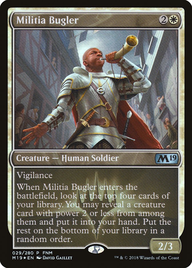 Militia Bugler (FNM) [Core Set 2019 Promos] | Gate City Games LLC