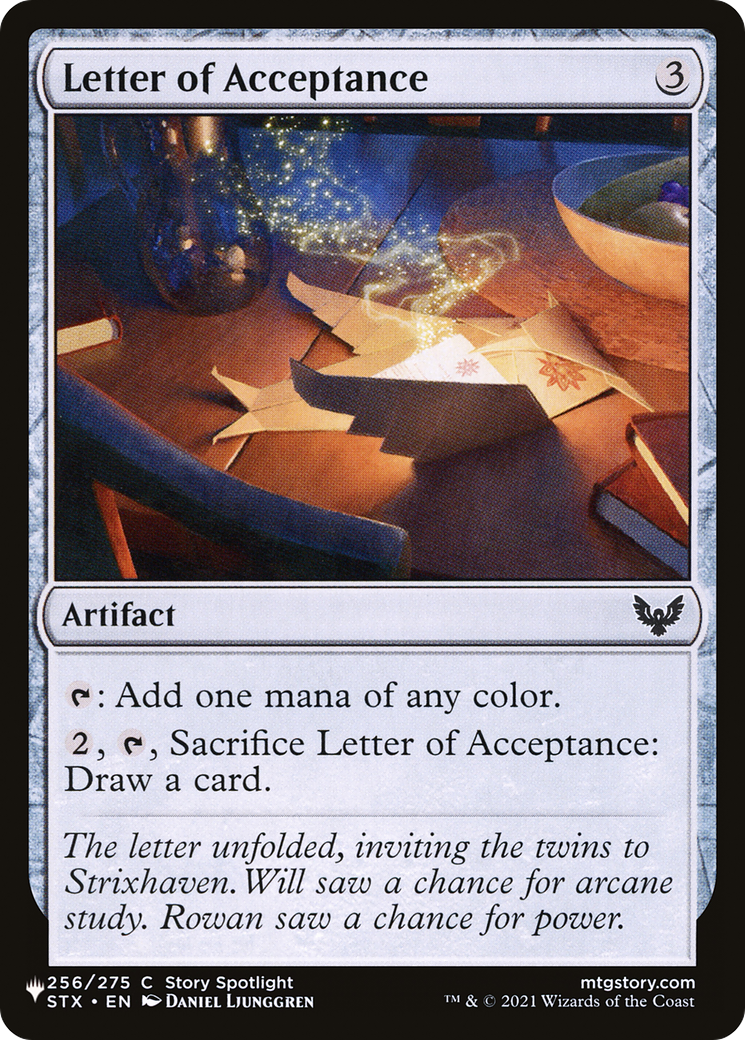 Letter of Acceptance [The List] | Gate City Games LLC