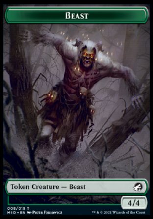 Spirit // Beast (008) Double-Sided Token [Innistrad: Midnight Hunt Tokens] | Gate City Games LLC