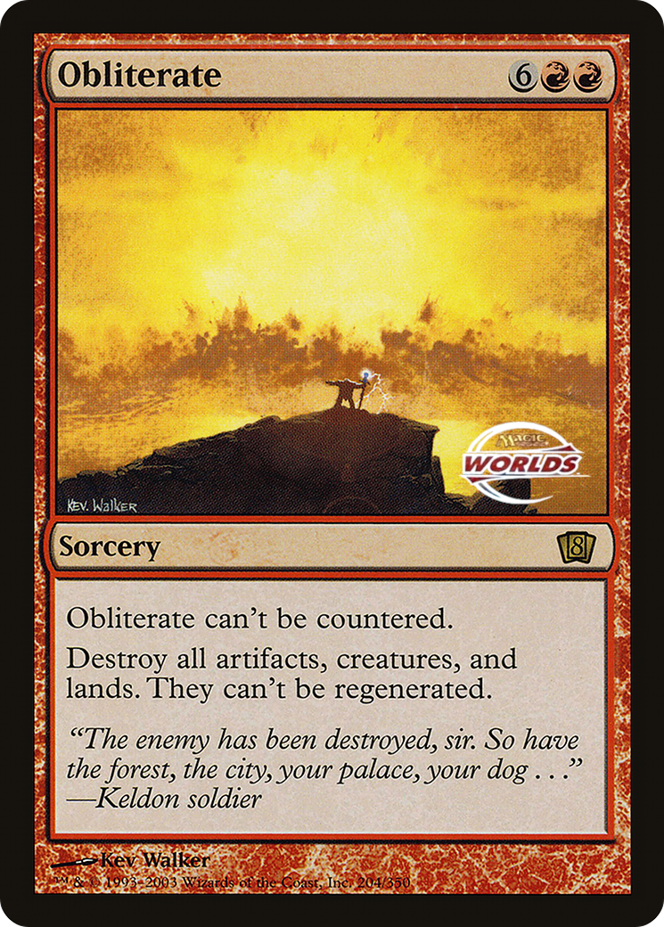 Obliterate (World Championship 2003) [Oversize Cards] | Gate City Games LLC