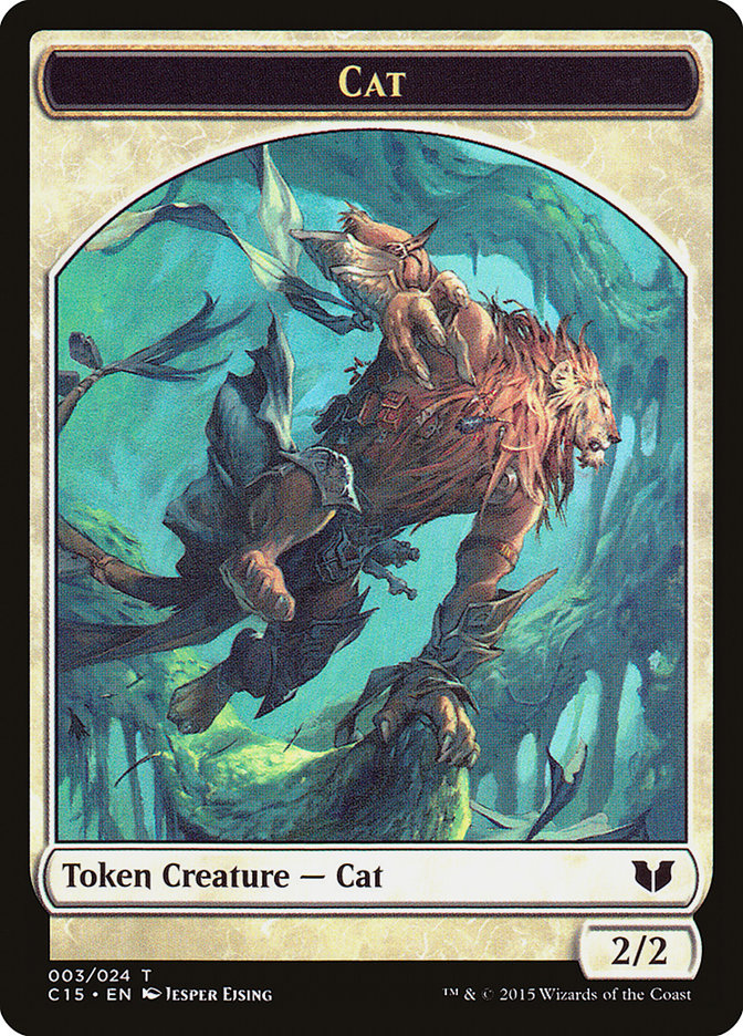 Spirit (023) // Cat Double-Sided Token [Commander 2015 Tokens] | Gate City Games LLC