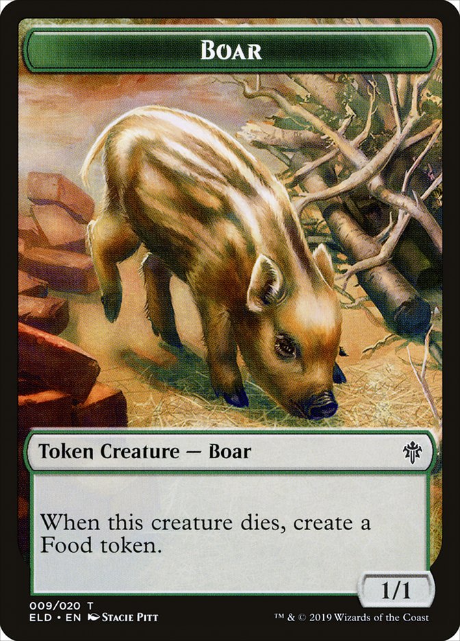 Boar Token [Throne of Eldraine Tokens] | Gate City Games LLC