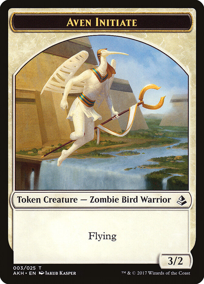 Aven Initiate // Snake Double-Sided Token [Amonkhet Tokens] | Gate City Games LLC
