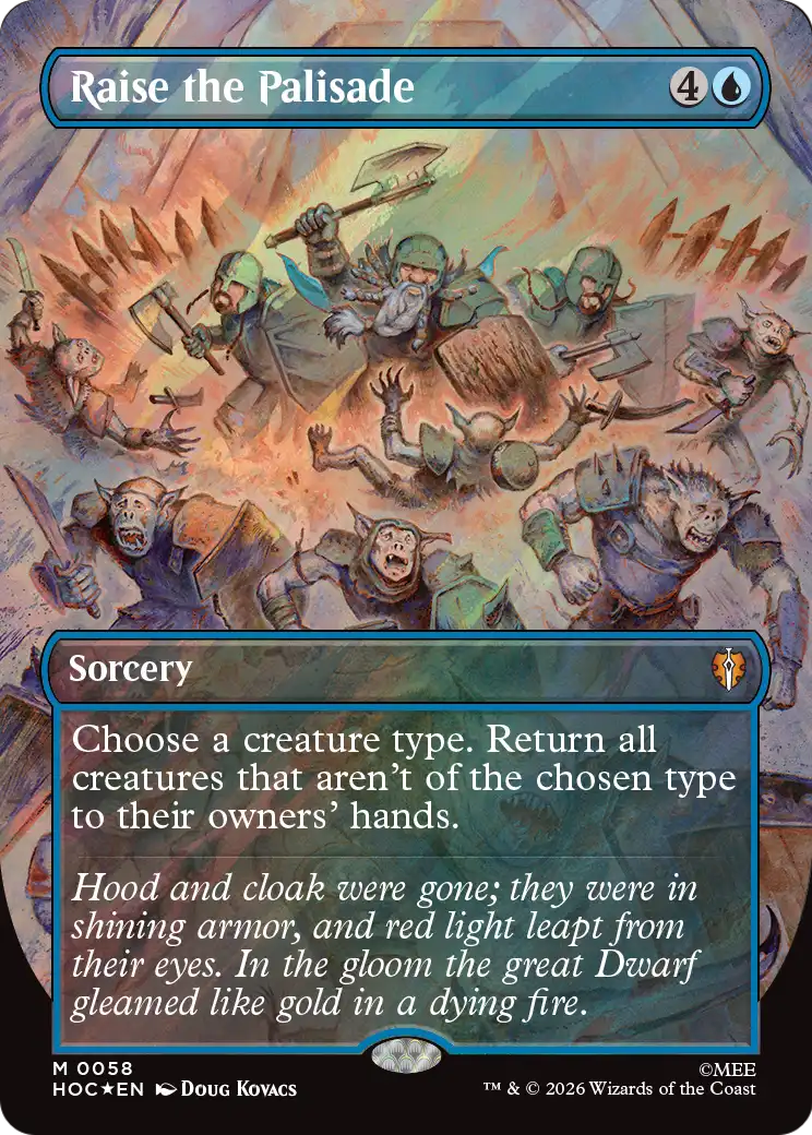 Raise the Palisade (Borderless) (Surge Foil) [The Hobbit: Eternal-Legal] | Gate City Games LLC