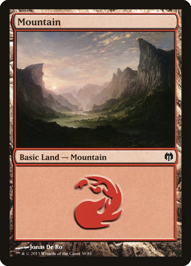Mountain (36) [Duel Decks: Heroes vs. Monsters] | Gate City Games LLC