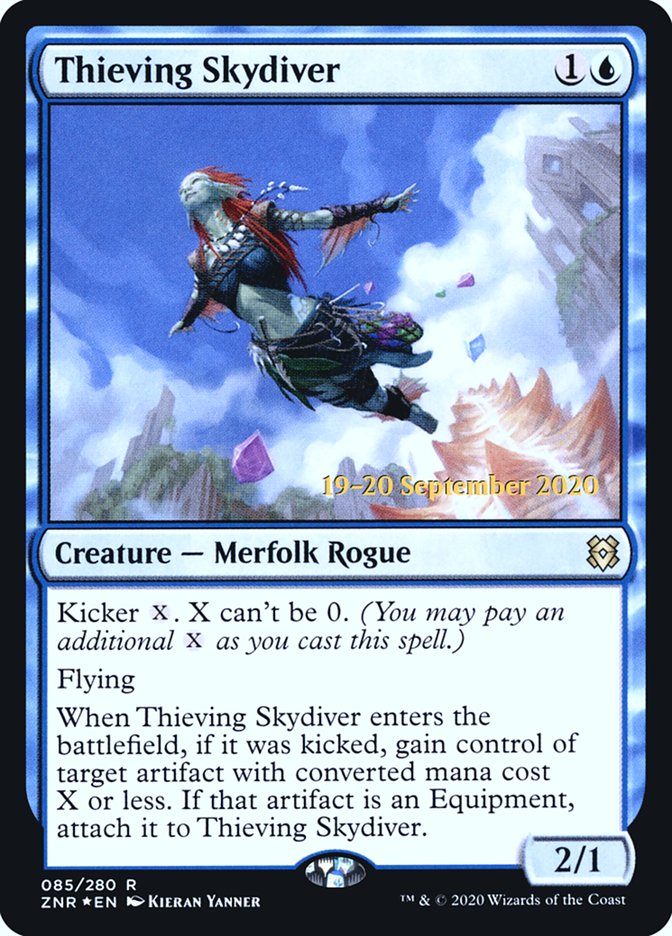Thieving Skydiver [Zendikar Rising Prerelease Promos] | Gate City Games LLC