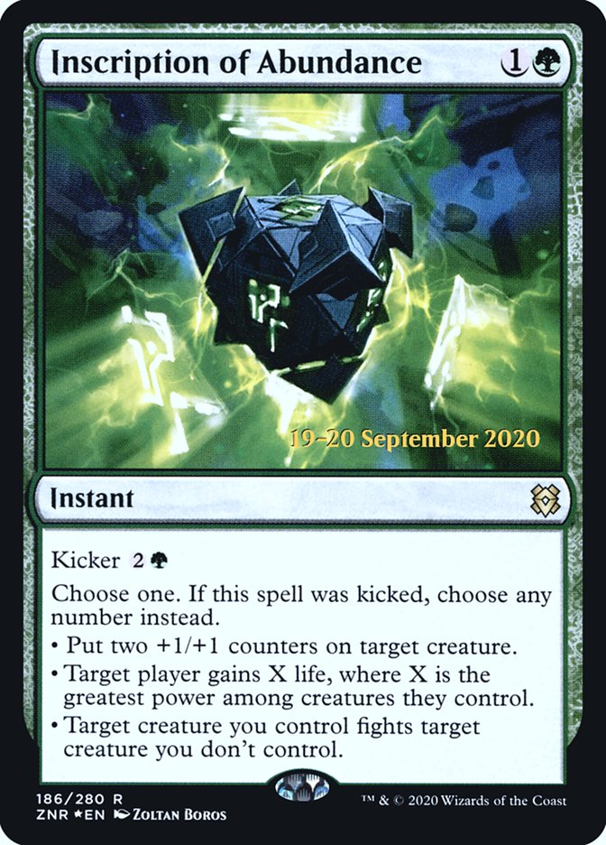 Inscription of Abundance [Zendikar Rising Prerelease Promos] | Gate City Games LLC