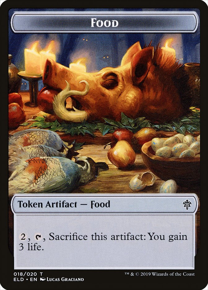 Human Cleric // Food (18) Double-Sided Token [Throne of Eldraine Tokens] | Gate City Games LLC